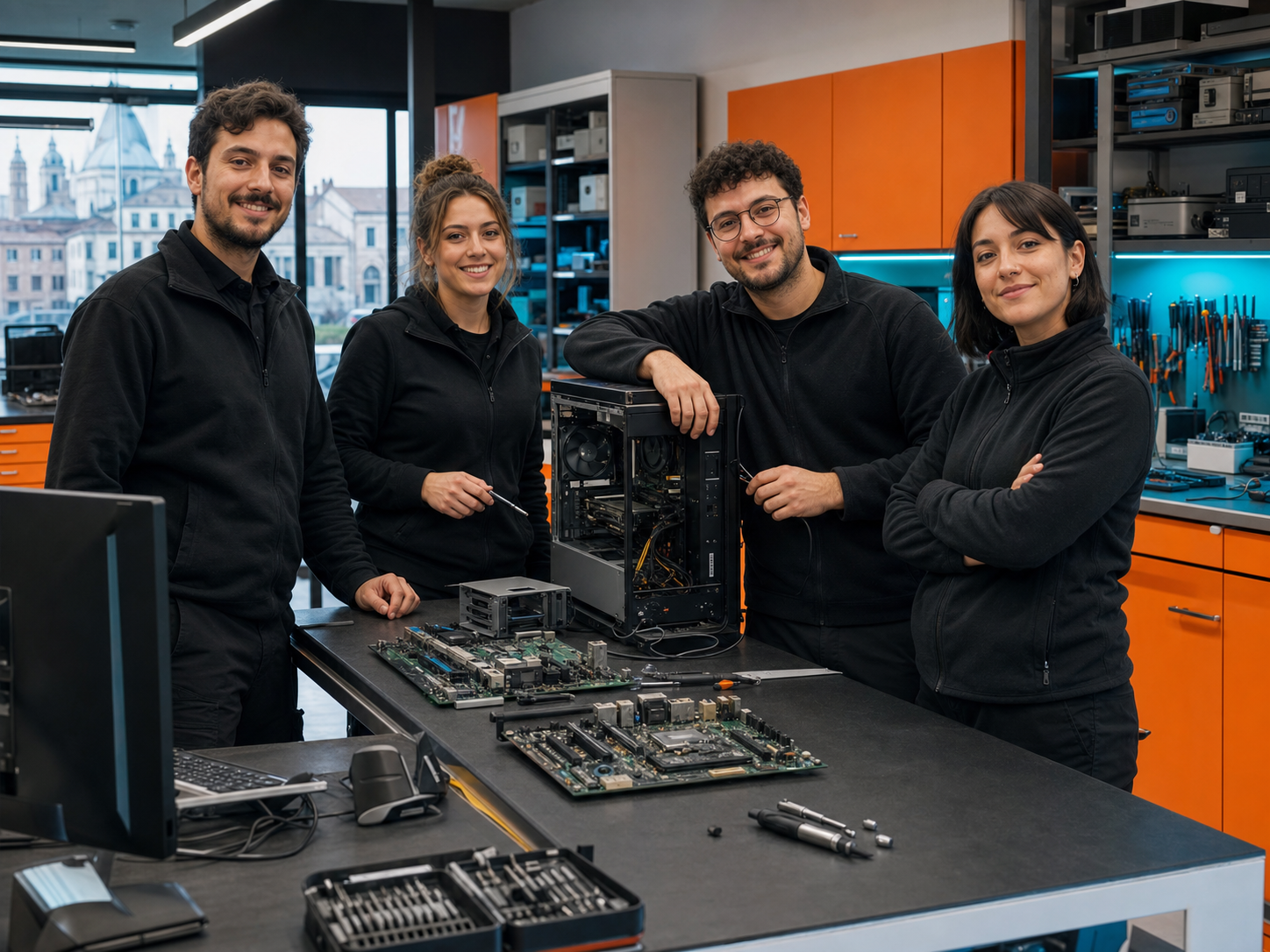 I tecnici di Banco Binario nel laboratorio